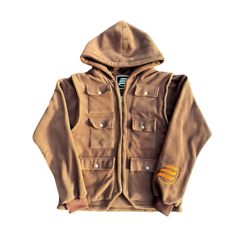 Cargo Work Jacket (Brown)