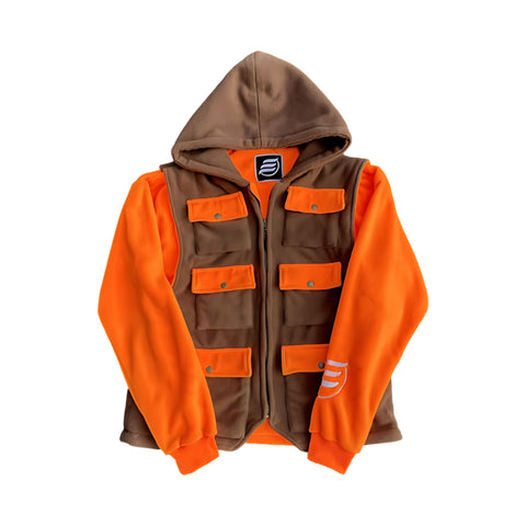 Cargo Work Jacket (Orange/Brown)